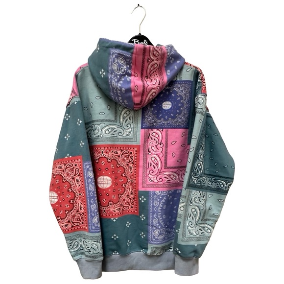 Aelfric Eden Patchwork Print Cashew Hoodie Sweatshirt size M - Picture 8 of 14